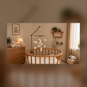 Premium Wood Mobile Arm for Crib, Boho Nursery Decor, Handcrafted Wooden Baby Mobile Holder, Universal Clamping Mobile Hanger, Neutral Nursery