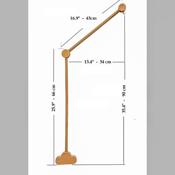 Premium Wood Mobile Arm for Crib, Boho Nursery Decor, Handcrafted Wooden Baby Mobile Holder, Universal Clamping Mobile Hanger, Neutral Nursery