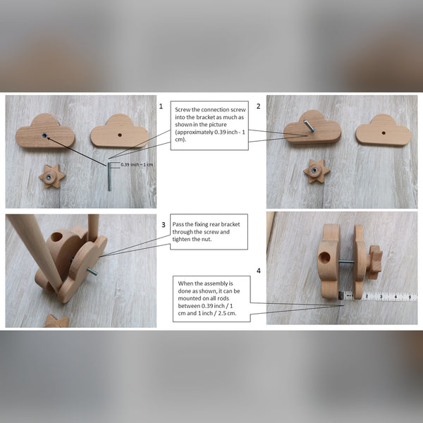 Premium Wood Mobile Arm for Crib, Boho Nursery Decor, Handcrafted Wooden Baby Mobile Holder, Universal Clamping Mobile Hanger, Neutral Nursery