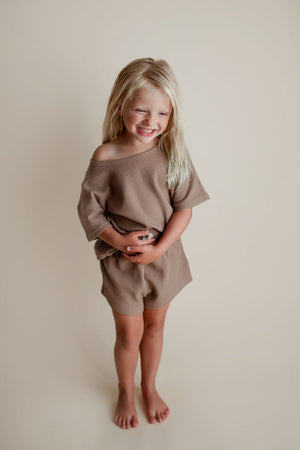Cocoa Sands Brown Waffle Two Piece Set