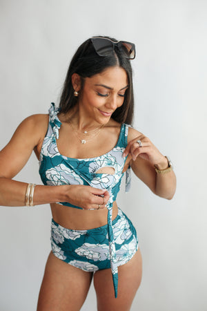 Tie Shoulder Breastfeeding Swimsuit Top | FINAL SALE