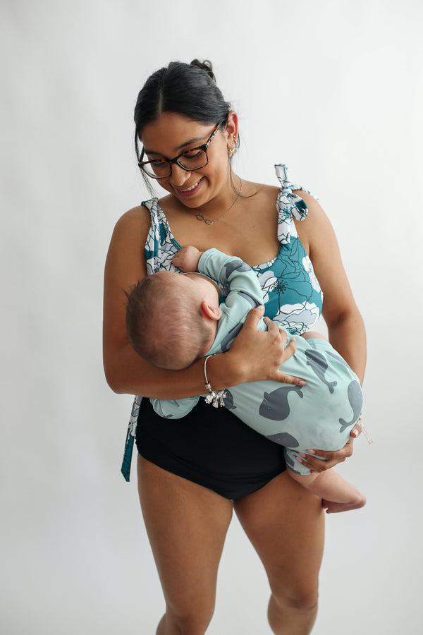 Tie Shoulder Breastfeeding Swimsuit Top | FINAL SALE