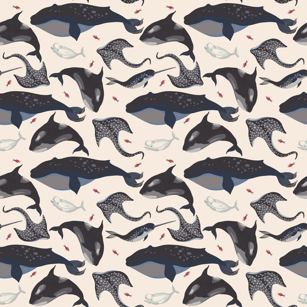 Deep Sea Creatures Whale Cap Sleeve Swirly Girl