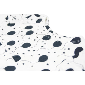 Swirly Girl Short Sleeve Dress - Black Balloons