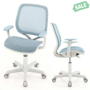 Swivel Mesh Children Computer Chair with Adjustable Height-Blue Blue Kids Chairs & Seating
