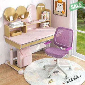 Swivel Mesh Children Computer Chair with Adjustable Height-Blue Blue Kids Chairs & Seating