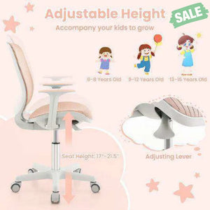 Swivel Mesh Children Computer Chair with Adjustable Height-Blue Blue Kids Chairs & Seating