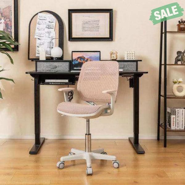 Swivel Mesh Children Computer Chair with Adjustable Height-Pink