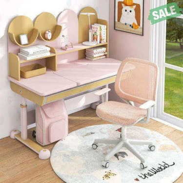 Swivel Mesh Children Computer Chair with Adjustable Height-Pink