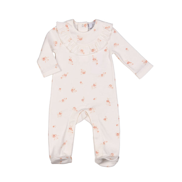SYRINE | Baby Girl White Cotton Ditzy Rose Print  All-in-One