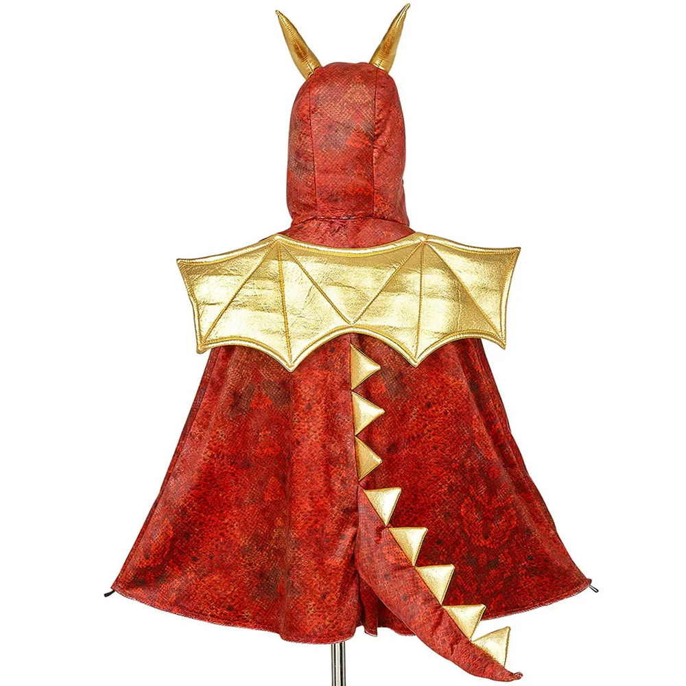 Red Dragon Costume Cape for Kids - Carnival & Festive Use - sz 4–7 yrs