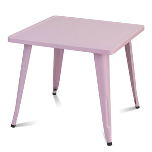 27-inch kids square steel table for play and learning activities, perfect for toddlers and young children.