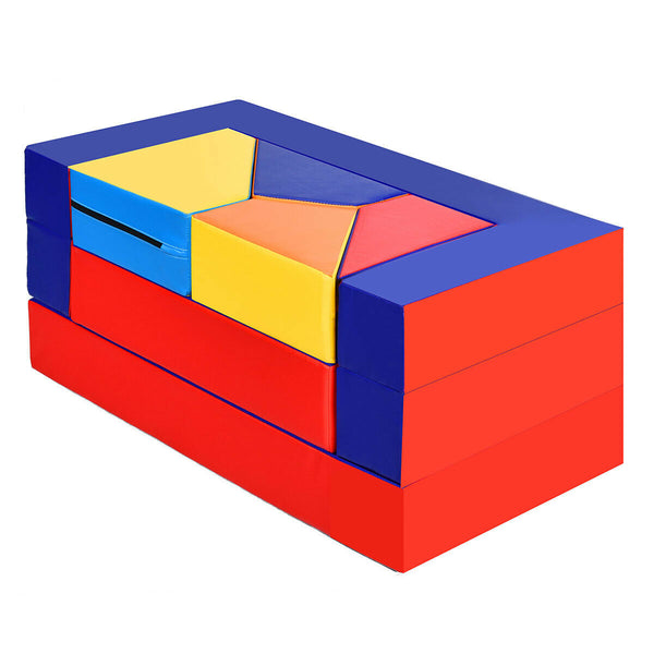 Colorful 4-in-1 crawl and climb foam shapes playset for toddlers, promoting active play and development.