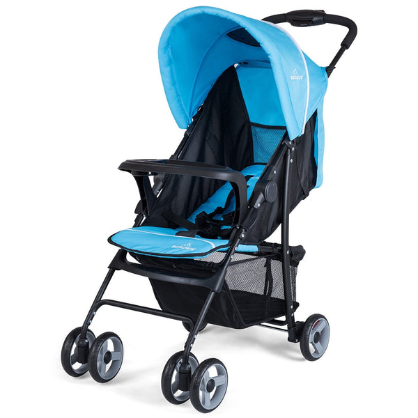 Toddler travel stroller for airplane with canopy, adjustable backrest, perfect for sleep and comfort on the go.