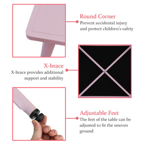 27-inch kids square steel activity table for play and learning, shown at a 15-degree angle.