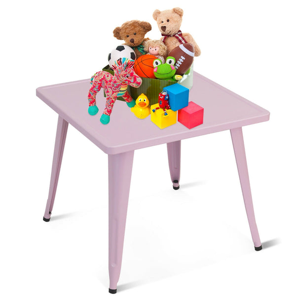 27-inch kids square steel activity table for play and learning, viewed from angle 11. Perfect for toddlers and children.