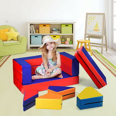 8-piece 4-in-1 foam shapes playset for toddlers, perfect for crawling and climbing activities.