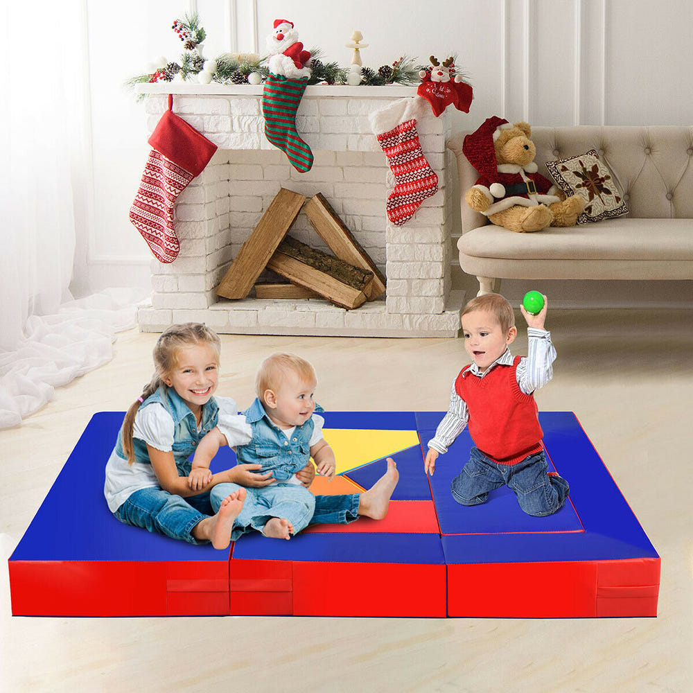 8-piece 4-in-1 foam shapes playset for toddlers, perfect for crawling and climbing activities.