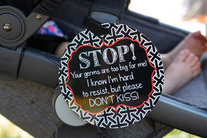 No Kissing A Newborn Car Seat and Stroller Tag