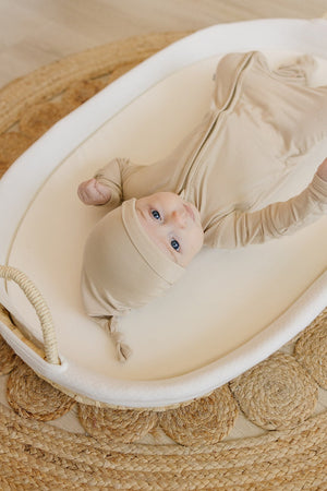 Newborn Baby Knot Hat - Tan