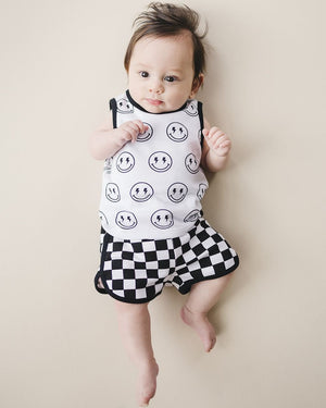 Tank & Shorts Set | Checkered Smiley