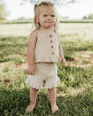 Tate Button Front Two-Piece Set - Toasted Oat