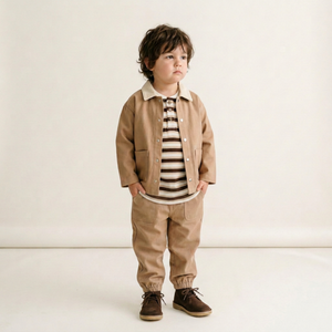 Organic Twill Button Jacket - Taupe