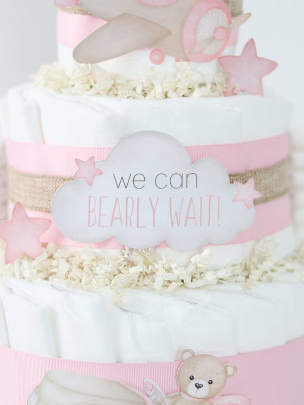 Teddy Bear Diaper Cake Collection - Pink
