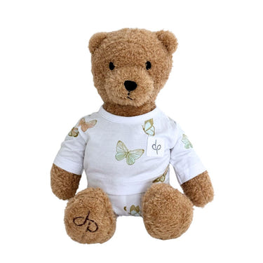 Soft teddy plush toy with butterfly design, perfect for baby bedding and sleep comfort.