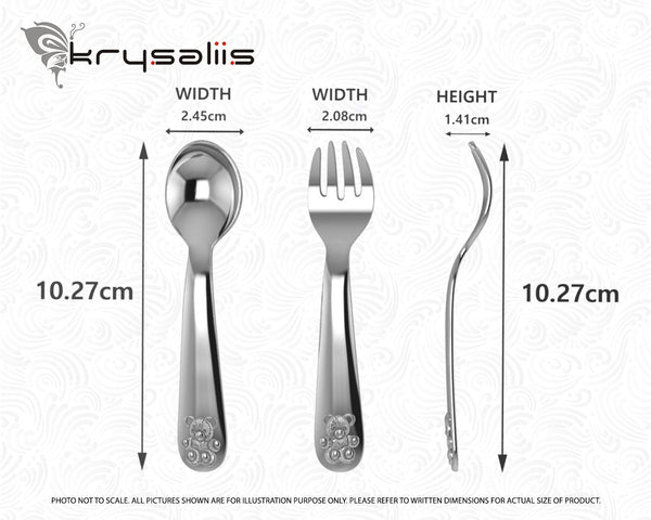 Teddy Silver Plate Classic Spoon Fork Set by Krysaliis