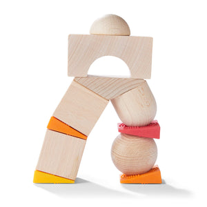 Teetering Towers Wooden Blocks - colorful, sturdy building blocks for creative play and development in babies and toddlers.