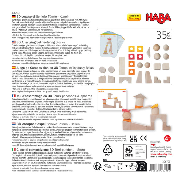 Teetering Towers Wooden Blocks in vibrant colors, showcasing a fun and engaging stacking play for babies.