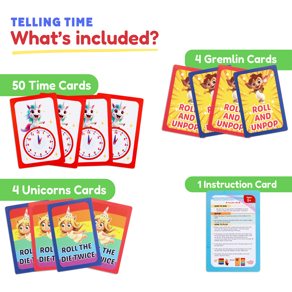 "Telling Time Card Pack for babies, promoting health and safety through early learning and development."