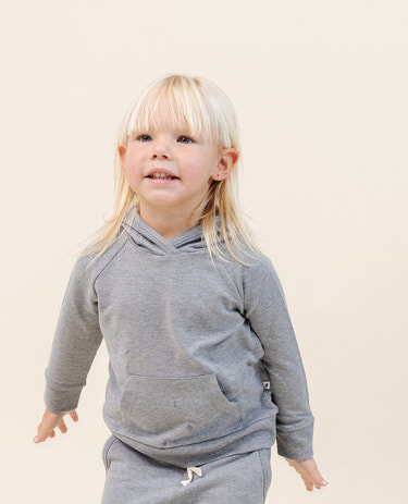Coziest Hoodie in Steel Heather for babies - soft, stylish, and perfect for comfort in any season.