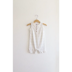 Super Soft Organic Cotton Henley Romper for Babies with Floral Print