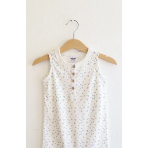 Super Soft Organic Cotton Henley Romper for Babies with Floral Print