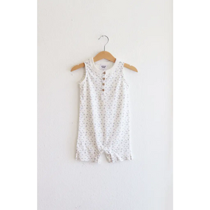 Super Soft Organic Cotton Henley Romper for Babies with Floral Print