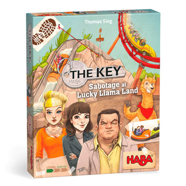 "Main image of 'The Key: Sabotage at Lucky Llama Land' strategy game for babies and toddlers."