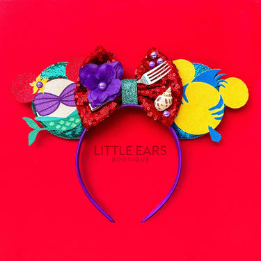 Little Mermaid Mickey Ears for babies, featuring vibrant colors and whimsical design, perfect for Disney fans.