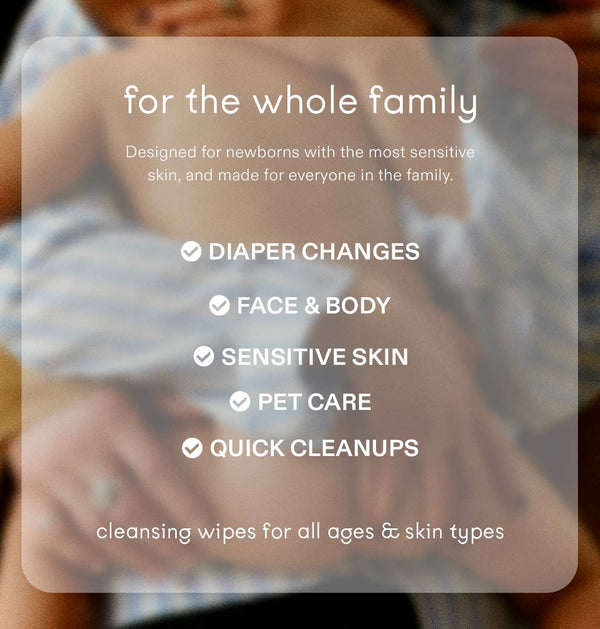 The Only Unbleached 100% Cotton Baby Wipe for Sensitive Skin, 60ct per pack