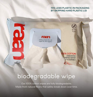 The Only Unbleached 100% Cotton Baby Wipe for Sensitive Skin, 60ct per pack