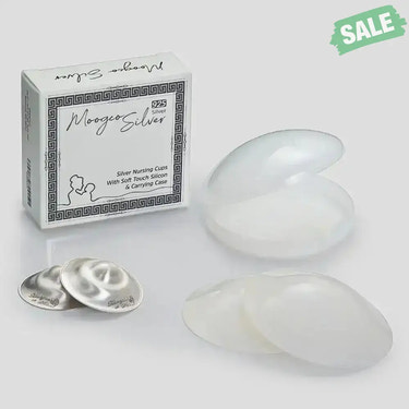 The Original Silver Nursing Cups with Silicone Pads