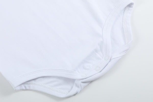 Short sleeve baby onesie in angle 5 view, featuring soft fabric and adorable design for ultimate comfort.