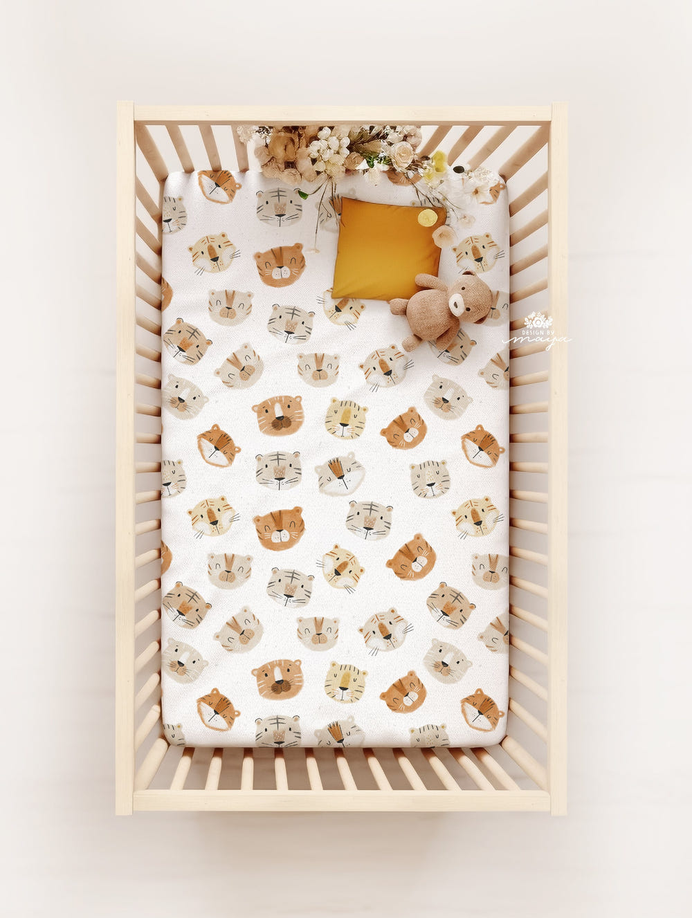 Soft Minky Jersey crib sheet for babies featuring adorable dog designs, perfect for a cozy nursery.