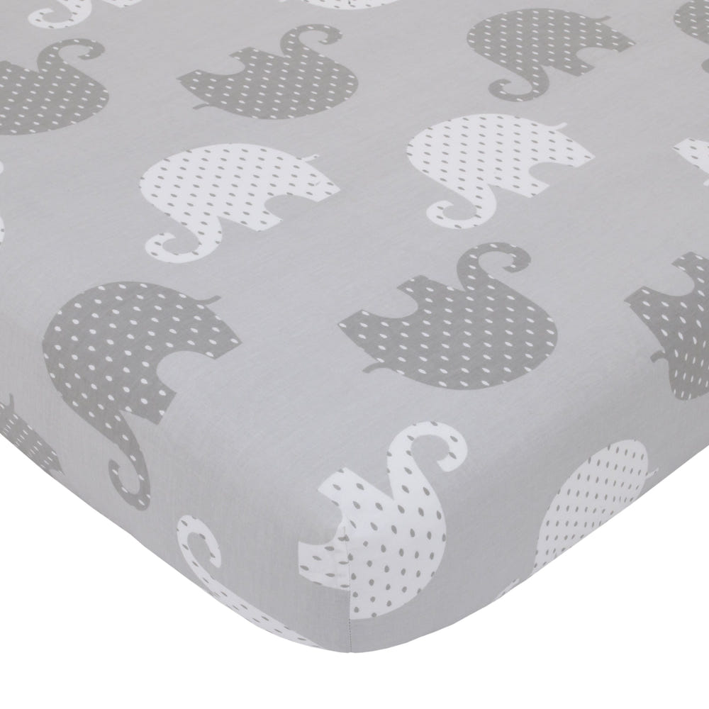 NoJo Dreamer Gray Elephant 8-Piece Nursery Crib Bedding Set