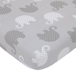 NoJo Dreamer Gray Elephant 8-Piece Nursery Crib Bedding Set