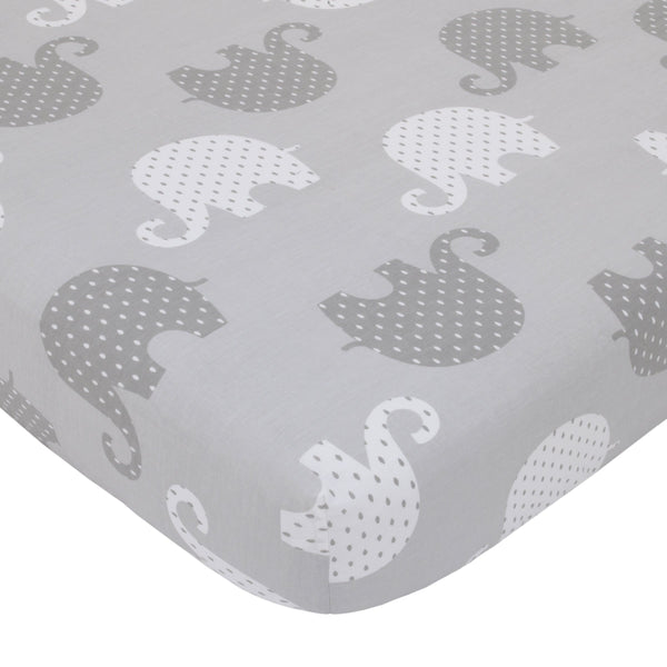 NoJo Dreamer Gray Elephant 8-Piece Nursery Crib Bedding Set