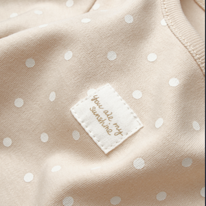 Brown Short Sleeve Polka Dot Organic