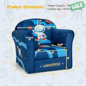 Toddler Upholstered Armchair with Solid Wooden Frame and High-density Sponge Filling-Multicolor Kids Chairs & Seating