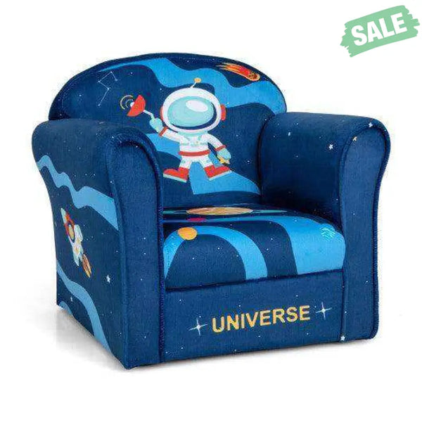 Toddler Upholstered Armchair with Solid Wooden Frame and High-density Sponge Filling-Multicolor Kids Chairs & Seating